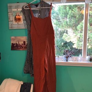 Wide leg overalls with polka dots